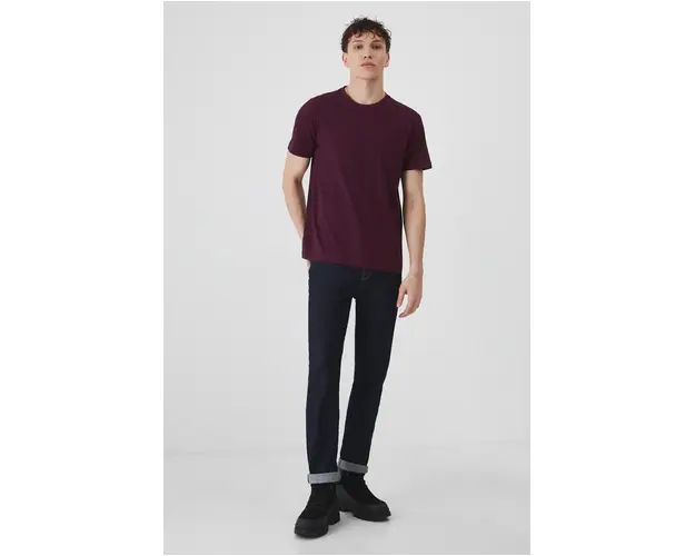 Medicine tricou din bumbac barbati, culoarea bordo, neted