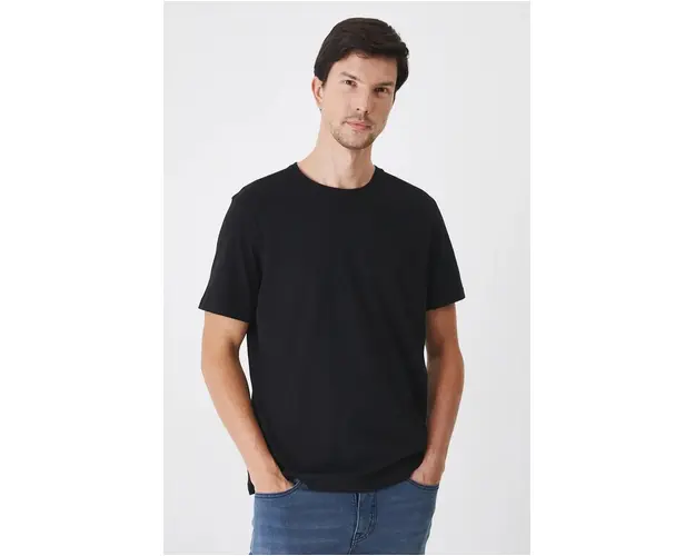 Medicine tricou din bumbac barbati, culoarea negru, neted