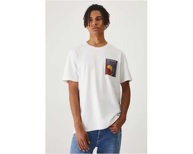 Medicine tricou barbati, culoarea alb, cu imprimeu