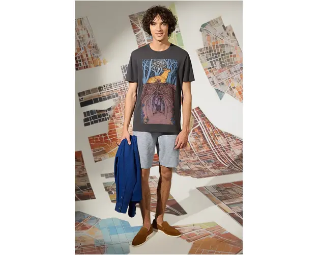 Medicine tricou barbati, culoarea gri, cu imprimeu