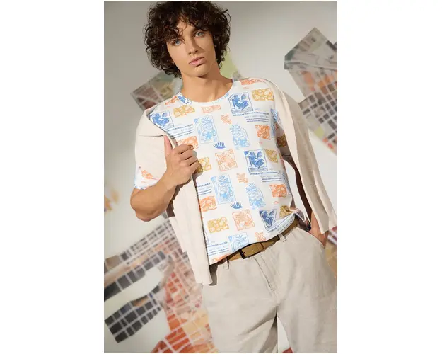 Medicine tricou barbati, culoarea bej, modelator