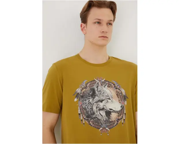 Medicine tricou barbati, culoarea verde, cu imprimeu