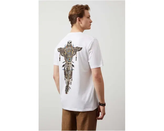 Medicine tricou din bumbac barbati, culoarea alb, cu imprimeu