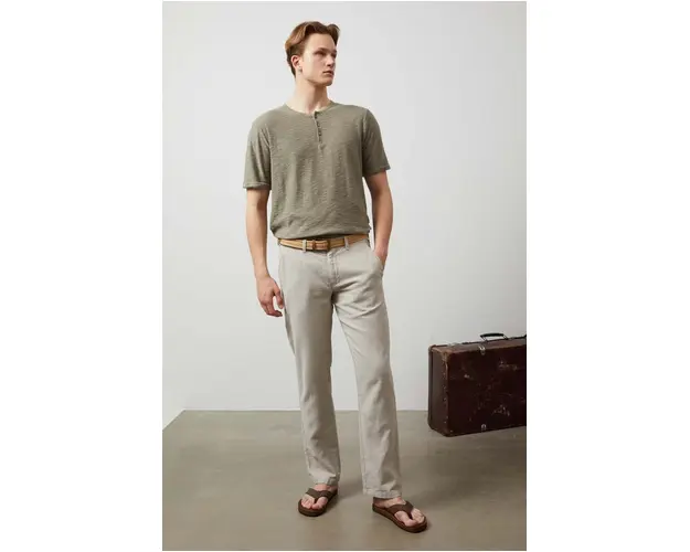 Medicine tricou din amestec de in barbati, culoarea verde, neted