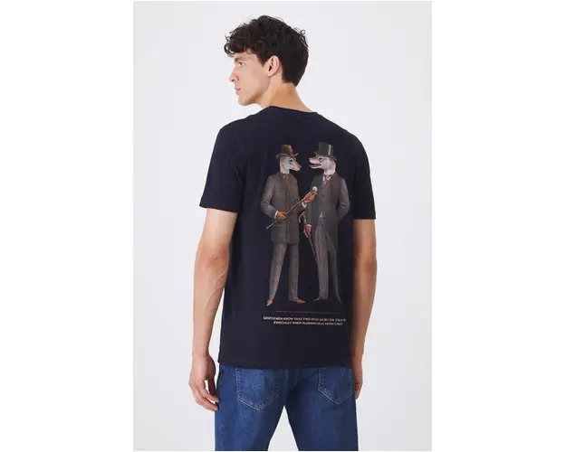 Medicine tricou barbati, culoarea bleumarin, cu imprimeu