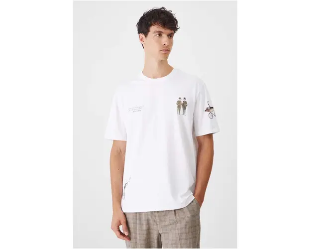 Medicine tricou barbati, culoarea alb, cu imprimeu