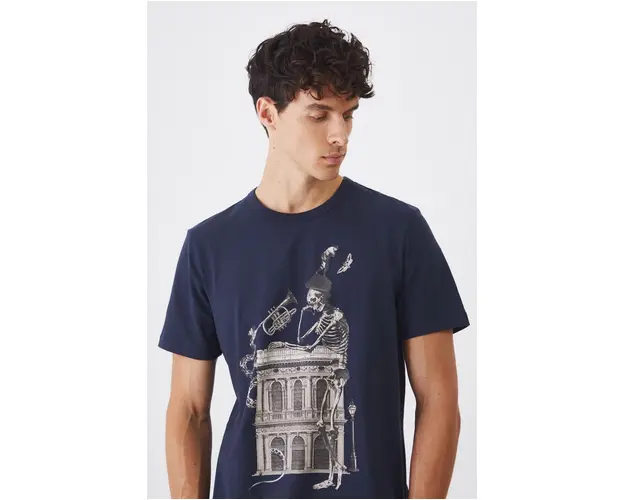 Medicine tricou barbati, culoarea bleumarin, cu imprimeu