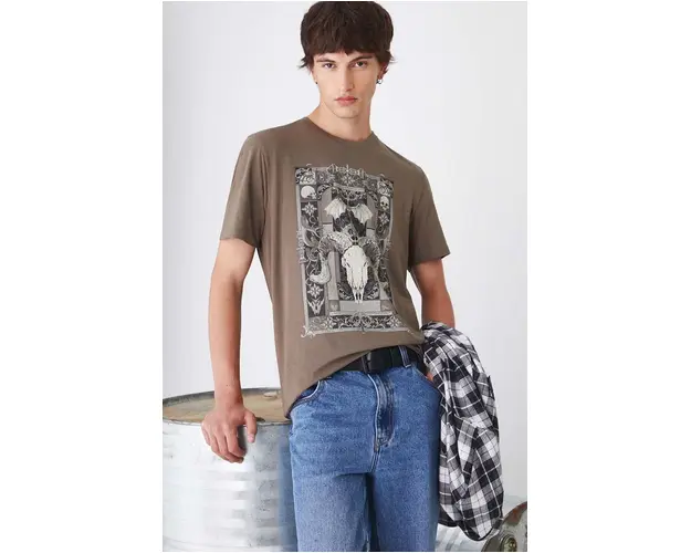 Medicine tricou barbati, culoarea verde, cu imprimeu