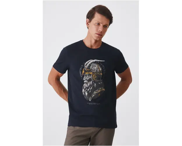 Medicine tricou barbati, culoarea bleumarin, cu imprimeu