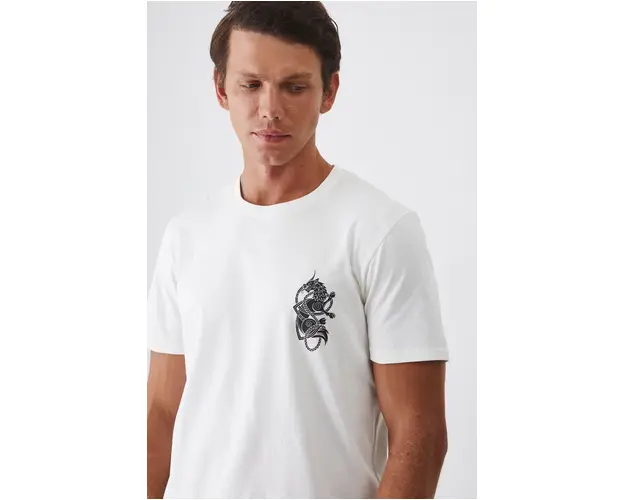 Medicine tricou barbati, culoarea bej, cu imprimeu