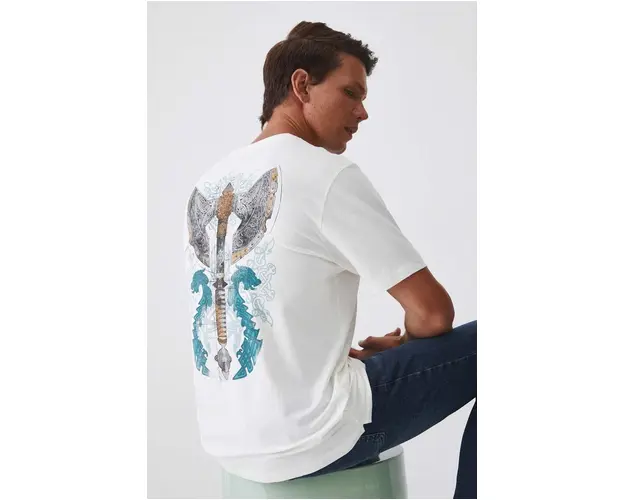 Medicine tricou barbati, culoarea bej, cu imprimeu