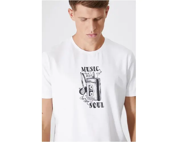 Medicine tricou barbati, culoarea alb, cu imprimeu