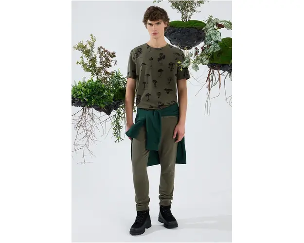 Medicine tricou din bumbac barbati, culoarea verde, modelator