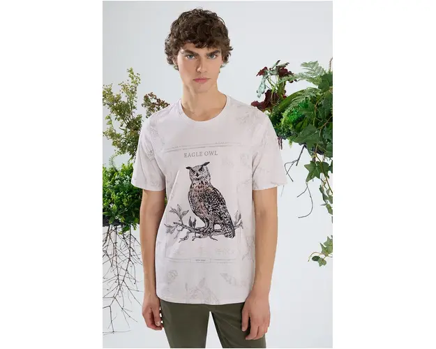 Medicine tricou din bumbac barbati, culoarea bej, modelator