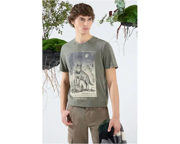 Medicine tricou din bumbac barbati, culoarea verde, cu imprimeu