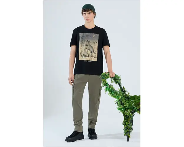 Medicine tricou din bumbac barbati, culoarea negru, cu imprimeu