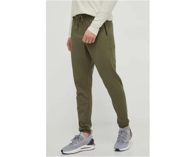 Under Armour pantaloni de trening culoarea verde, neted