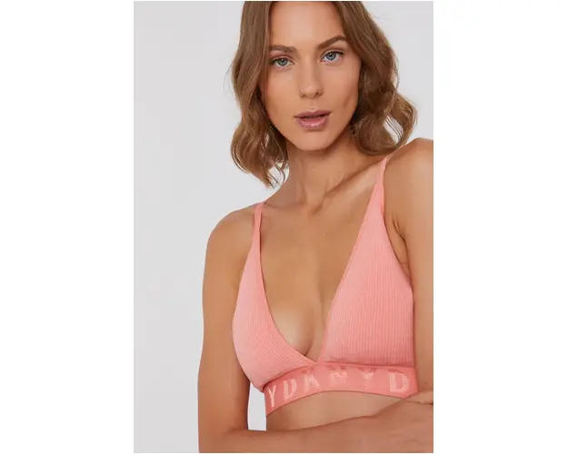 Dkny sutien culoarea portocaliu, neted