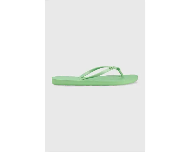 Roxy slapi femei, culoarea verde, cu toc plat ARJL100663