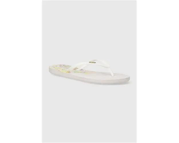 Roxy slapi Viva femei, culoarea alb, cu toc plat ARJL100683