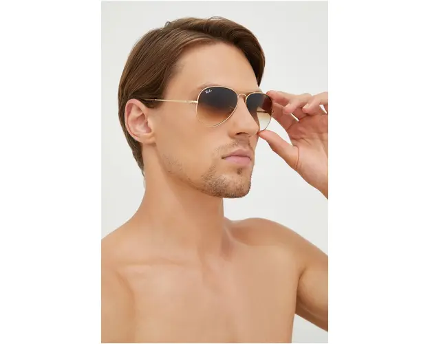 Ray-Ban ochelari barbati, culoarea auriu