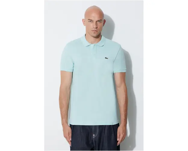 Lacoste polo de bumbac culoarea turcoaz, uni PH4012-001