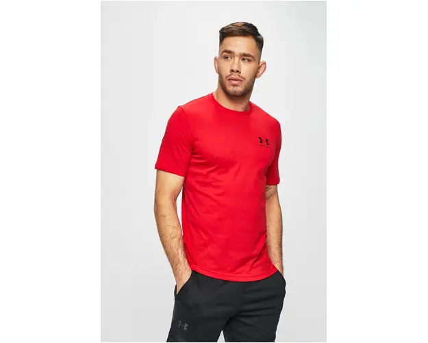Under Armour tricou SPORTSTYLE LEFT CHEST barbati, culoarea rosu, neted, 1326799