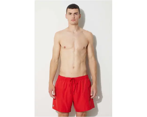 Lacoste pantaloni scurti de baie culoarea rosu