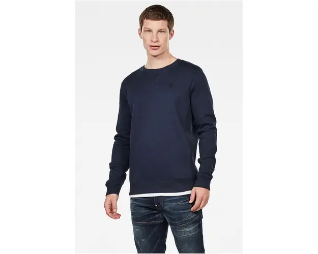 G-Star Raw bluza barbati, culoarea albastru marin, neted