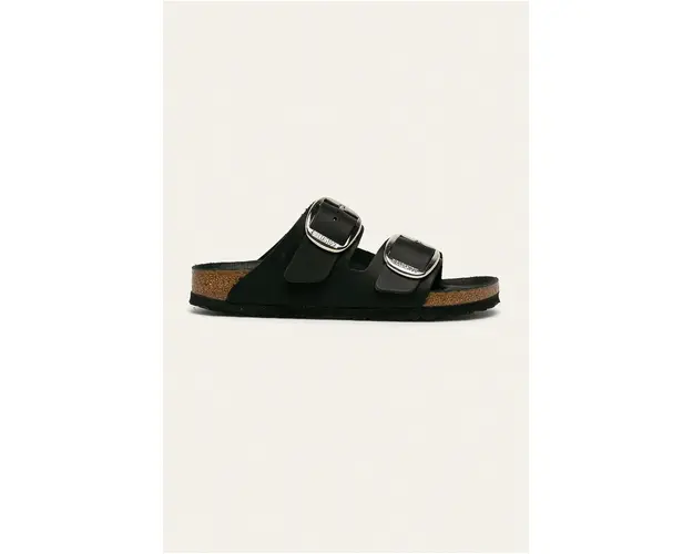 Birkenstock slapi de piele Arizona Big Buckle femei, culoarea negru, 1011075