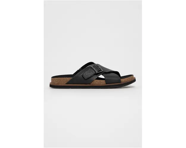 Timberland Slapi de piele barbati, culoarea negru