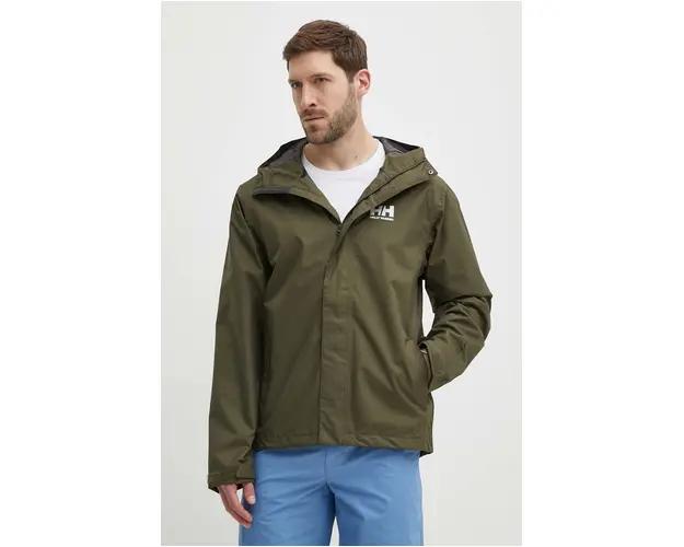 Helly Hansen geaca barbati, culoarea verde, de tranzitie
