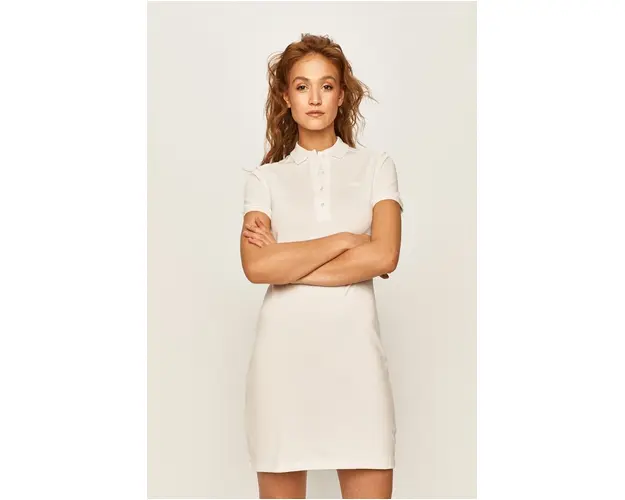 Lacoste rochie culoarea alb, mini, model drept EF5473-001