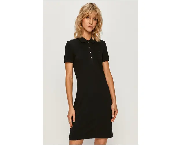 Lacoste rochie culoarea negru, mini, model drept EF5473-001