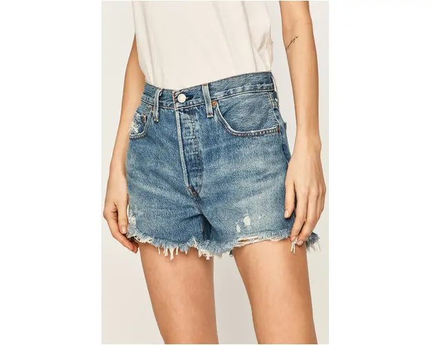 Levi's pantaloni scurti din denim 56327.0081-MedIndigoW