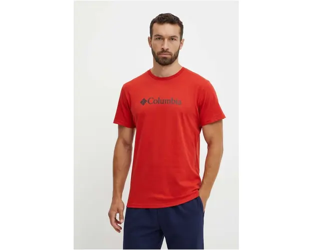 Columbia tricou barbati, culoarea rosu, cu imprimeu