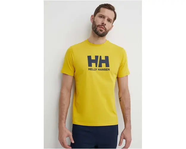 Helly Hansen tricou din bumbac barbati, culoarea alb, cu imprimeu