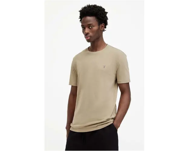 AllSaints tricou din bumbac BRACE SS CREW barbati, culoarea roz, neted, MD131G