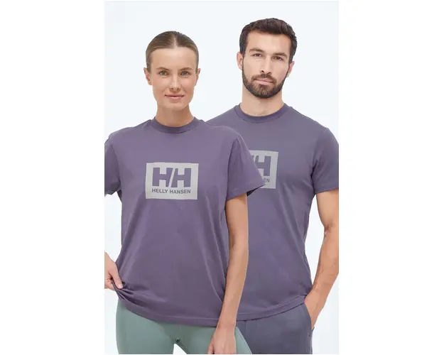 Helly Hansen tricou din bumbac TOKYO culoarea violet, cu imprimeu, 53285