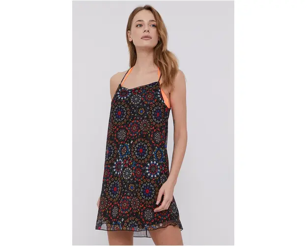 Desigual Rochie de plaja culoarea negru