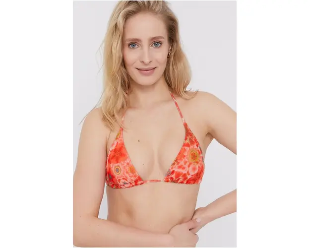 Desigual Sutien de baie culoarea portocaliu, cupa usor rigidizata