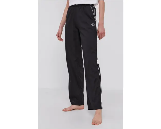 Karl Lagerfeld Pantaloni de pijama femei, culoarea negru