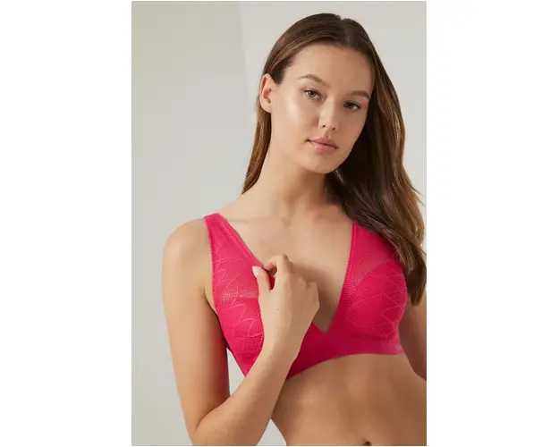 Dkny sutien culoarea roz, dantela, neted