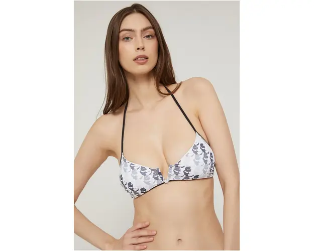 Karl Lagerfeld sutien de baie culoarea alb, cupa usor rigidizata