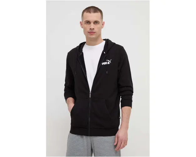 Puma bluza barbati, culoarea negru, cu gluga, uni 586704