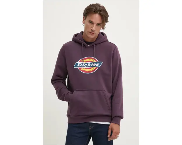 Dickies bluza barbati, culoarea violet, cu gluga, cu imprimeu
