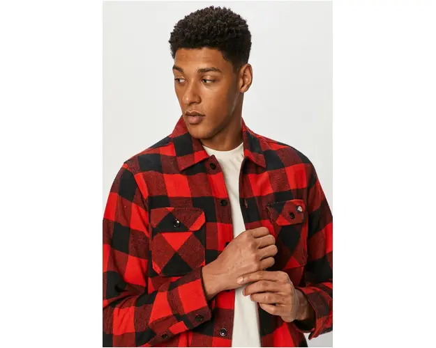 Dickies camasa barbati, culoarea rosu, cu guler clasic, regular DK0A4XDZRDX-RED