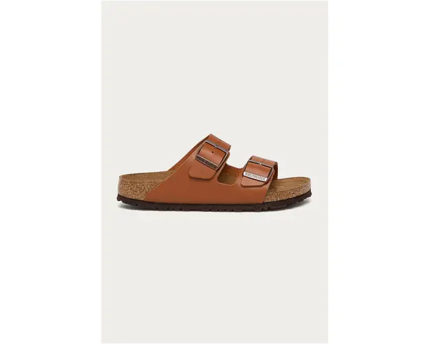 Birkenstock slapi de piele Arizona femei, culoarea maro, 1019075