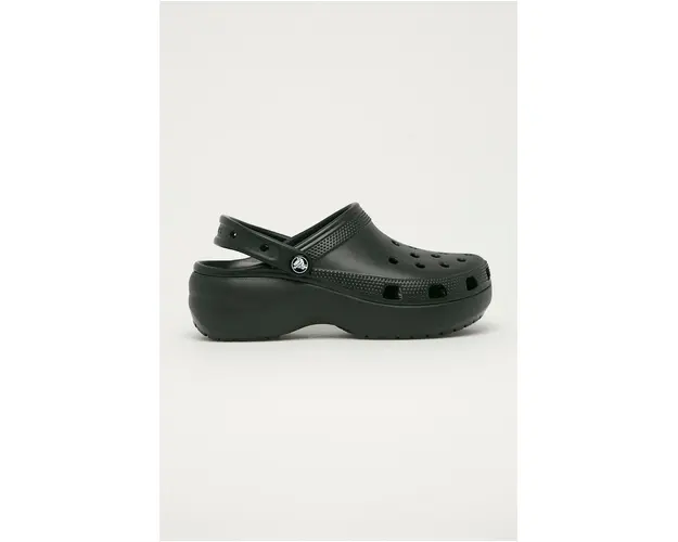 Crocs papuci Classic Platform Clog femei, culoarea negru 207989