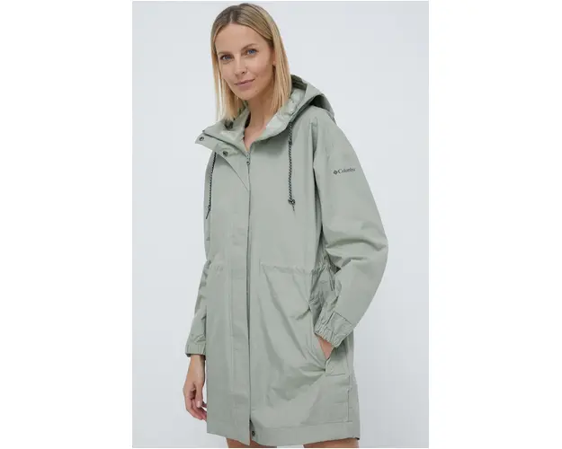 Columbia geaca de ploaie Columbia Splash Side femei, culoarea verde, de tranzitie 1931651
